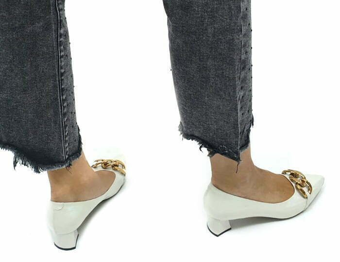 נעלי עקב לנשים – דגם הילרי – לבן.