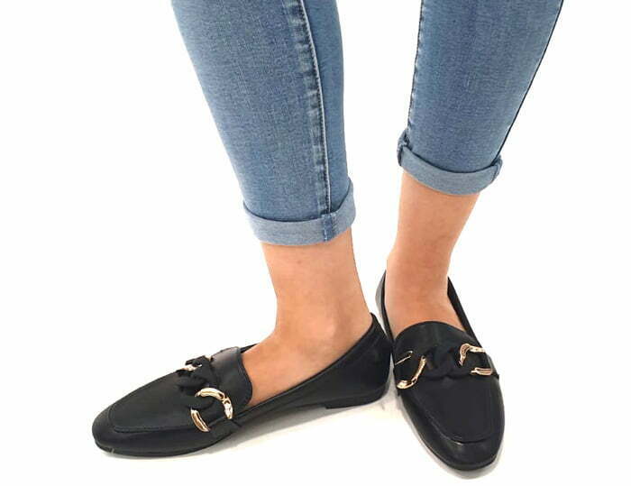 נעלי מוקסין לנשים – דגם ברונו- שחור.