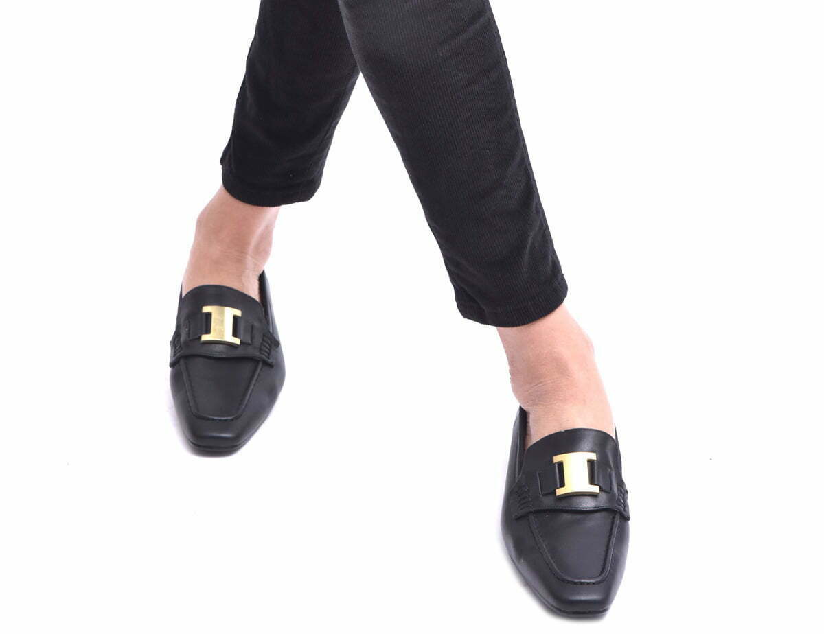 נעלי מוקסין - דגם שמרית שחור