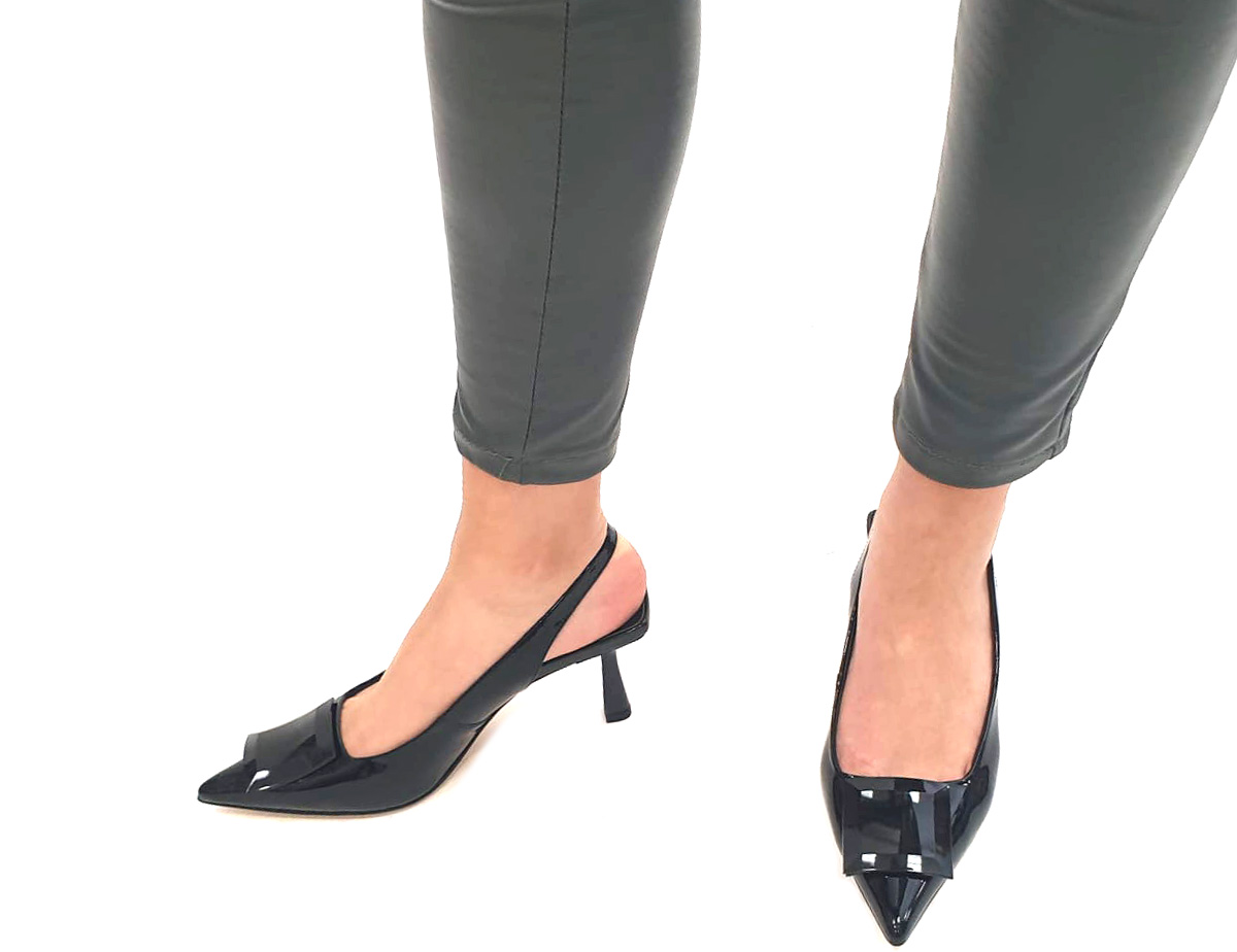 נעלי עקב - דגם רוז שחור-סנדלי עקב לנשים
