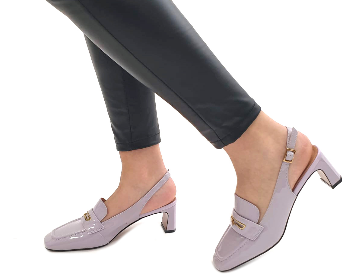 נעלי עקב - דגם מלי-סנדלי עור לנשים
